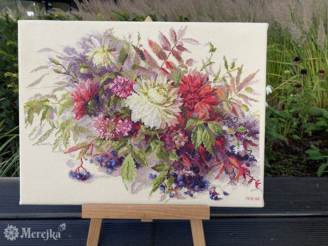 Siuvinėjimo komplektas „Rudens paslaptys“ 30×40 cm — šiltas namų dekoras - kaSiulai.lt