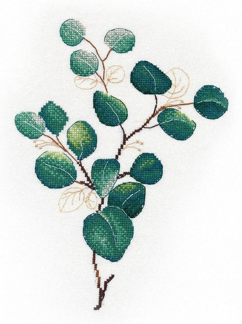Siuvinėjimo komplektas „Tropiniai žalumynai“, 20×25 cm, 15 spalvų, Zweigart Linda 27 ct - kaSiulai.lt