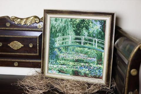 Siuvinėjimo komplektas „Vandens lelijos“ Aida 16, 40,5×40 cm, 26 spalvų - kaSiulai.lt