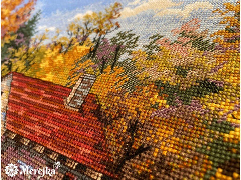 Siuvinėjimo komplektas Vandens malūnas — Aida 16 (kapučino), DMC, 31×40 cm - kaSiulai.lt