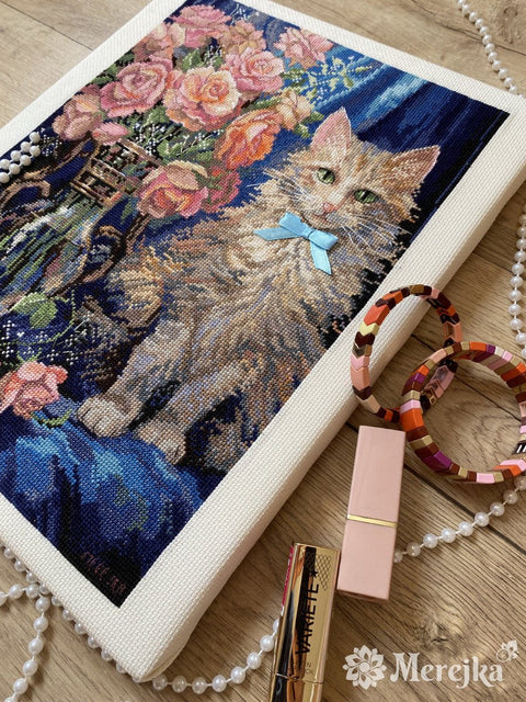 Siuvinėjimo kryželiu komplektas "Rosie", 22,5×30 cm — elegantiškas motyvas - kaSiulai.lt