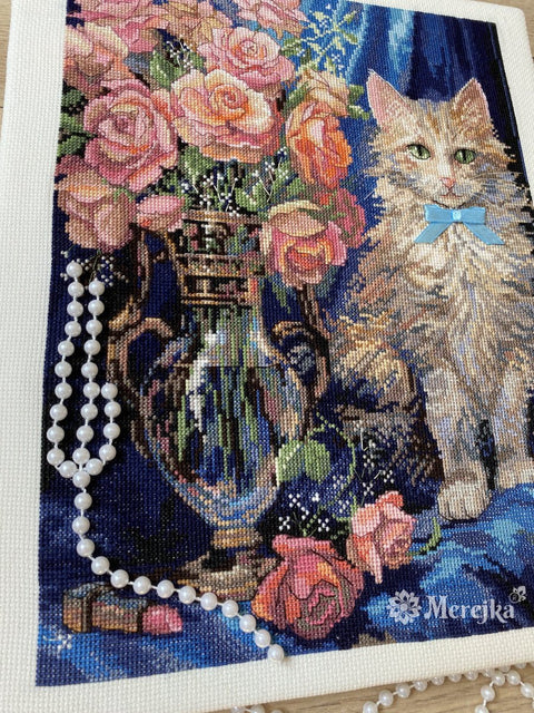 Siuvinėjimo kryželiu komplektas "Rosie", 22,5×30 cm — elegantiškas motyvas - kaSiulai.lt