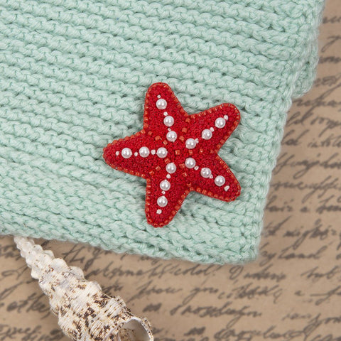 Siuvinėjimo kryželiu komplektas segėi „Jūrų žvaigždė“, 5,5×5,5 cm - kaSiulai.lt