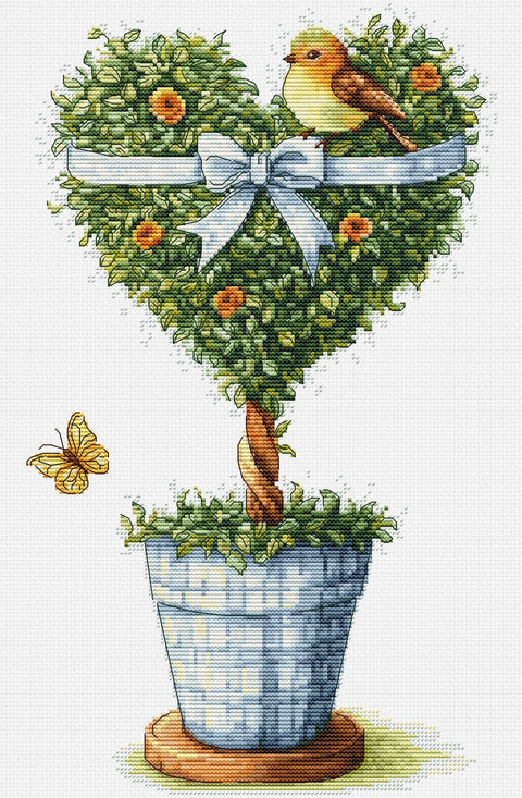 Siuvinėjimo kryželiu „Meilės medis“, 18 × 31 cm — puiki dovana - kaSiulai.lt