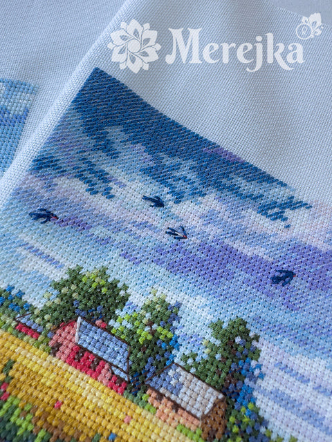 Siuvinėjimo kryželiu rinkinys „Vasara“ 11,5×11,5 cm – vasariškas motyvas dovanai ir namų dekorui
