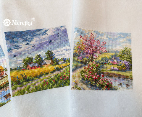 Siuvinėjimo kryželiu rinkinys „Vasara“ 11,5 × 11,5 cm – ideali dovana ir namų dekoras