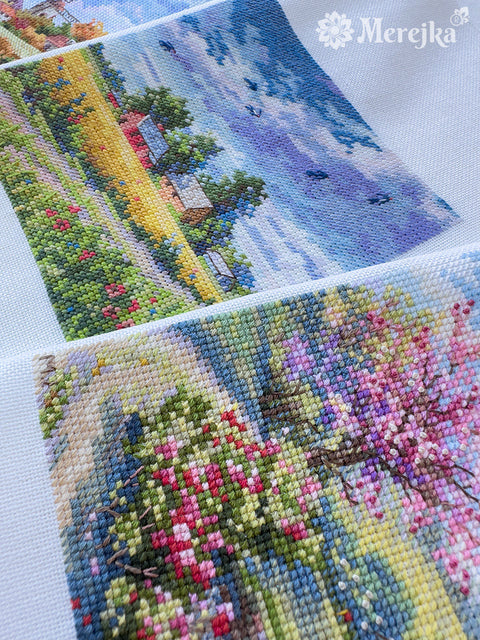Siuvinėjimo kryželiu rinkinys „Vasara“ 11,5 × 11,5 cm – ideali dovana ir namų dekoras