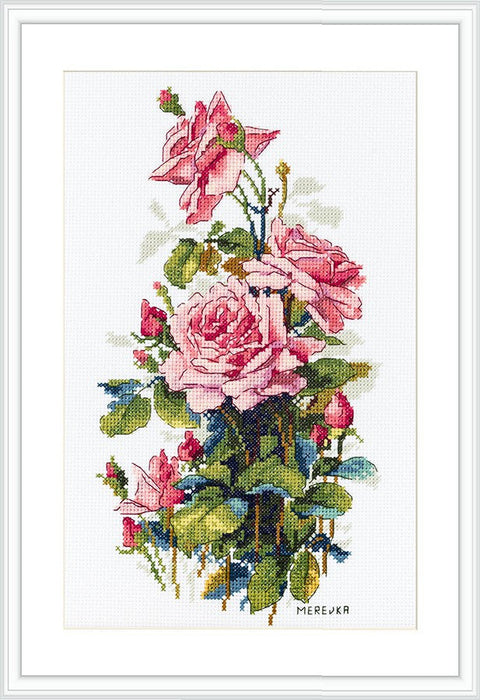 Merejka rožių siuvinėjimo rinkinys kryželiu – Aida 14, DMC (16×27,5 cm)