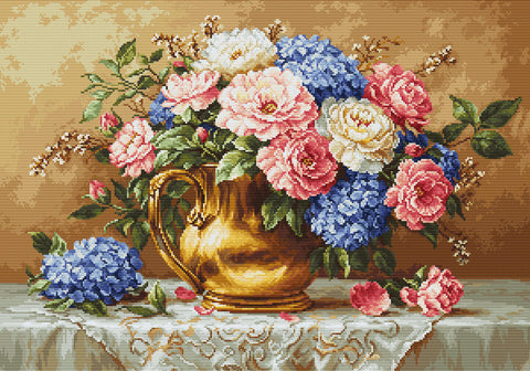 Siuvinėjimo kryželiu komplektas „Auksinis žiedas“ 30×21 cm, Luca-S dekoratyvus paveikslas