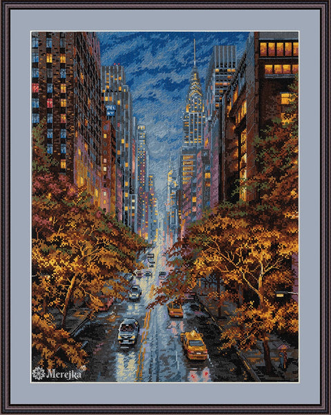 Merejka „Rudens aura“ siuvinėjimo rinkinys kryželiu — Aida 16, DMC siūlai, 31×40 cm