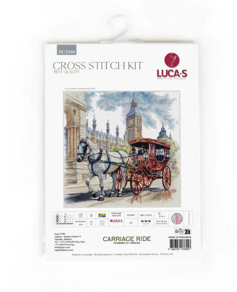 Luca‑S skaičiuojamo kryželio siuvinėjimo rinkinys „Karietos pasivažinėjimas“ 35×35 cm