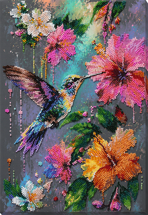 Siuvinėjimo karoliukais rinkinys „Tropikų svečias“ 22 x 32 cm