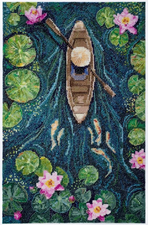 Siuvinėjimo kryželiu rinkinys „Vienas baidarėje“ 21 x 32 cm