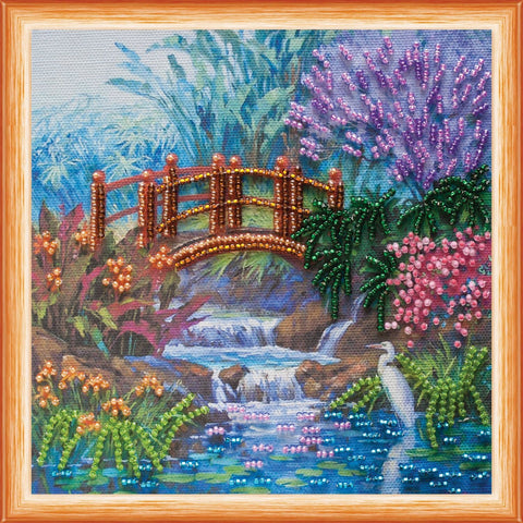 Mini karoliukų siuvinėjimo komplektas „Miško tankmė“ 15x15 cm