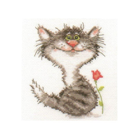 Siuvinėjimo rinkinys Alisa "Katytė su rožyte" 0-86 (11x14 cm) - kaSiulai.lt