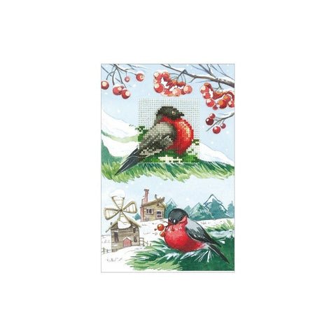 Siuvinėjimo rinkinys Andriana Cards Bullfinches SANO-14 5X5cm - kaSiulai.lt