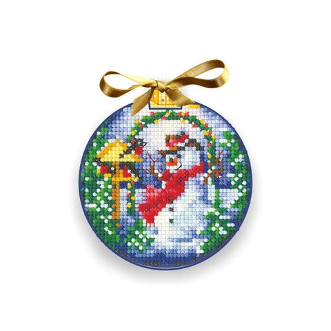 Siuvinėjimo rinkinys Andriana Christmas Balls Snowman SANN-25 8X8cm - kaSiulai.lt