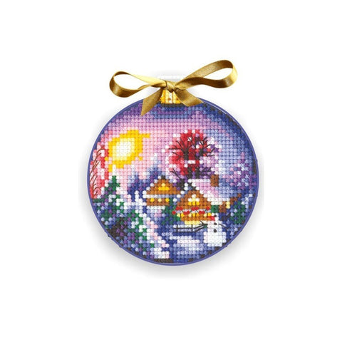 Siuvinėjimo rinkinys Andriana Christmas Balls Winter Landscape SANN-27 8X8cm - kaSiulai.lt