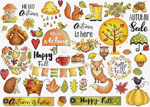 Siuvinėjimo rinkinys Autumn Sampler 38x27cm SLETIL8221 - 🧶kaSiulai.lt
