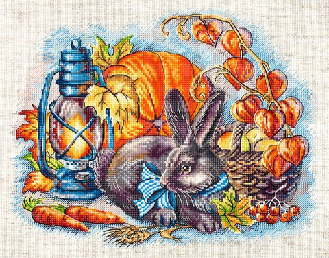 Siuvinėjimo rinkinys Autumn with a rabbit 25x20 cm SLETIL8998 - 🧶kaSiulai.lt