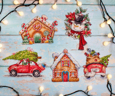 Siuvinėjimo rinkinys Christmas Toys Kit nr.4 / of 5 pieces 16x16cm each SLETIL8055 - 🧶kaSiulai.lt