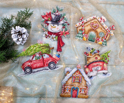 Siuvinėjimo rinkinys Christmas Toys Kit nr.4 / of 5 pieces 16x16cm each SLETIL8055 - 🧶kaSiulai.lt