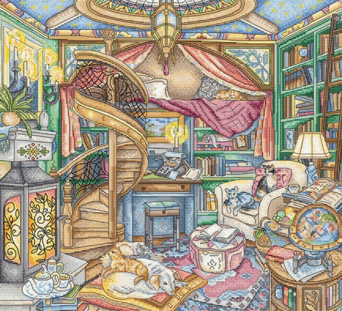Siuvinėjimo rinkinys Counted "Home Library" 35x32cm SLETIL8084 - 🧶kaSiulai.lt