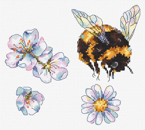 Siuvinėjimo rinkinys Cross - stitch kit "Furry Bumblebee" 16x14cm SLETIL8820 - 🧶kaSiulai.lt