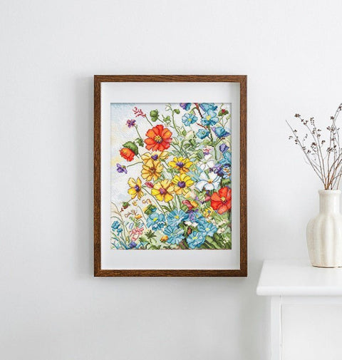 Siuvinėjimo rinkinys Cross - stitch kit "Wildflowers" 21x18cm SLETIL8091 - 🧶kaSiulai.lt