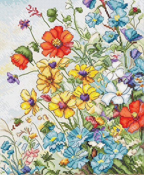 Siuvinėjimo rinkinys Cross - stitch kit "Wildflowers" 21x18cm SLETIL8091 - 🧶kaSiulai.lt