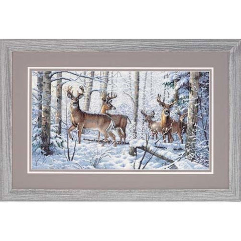 Siuvinėjimo kryželiu rinkinys „Miško žiema“ 46 x 25 cm