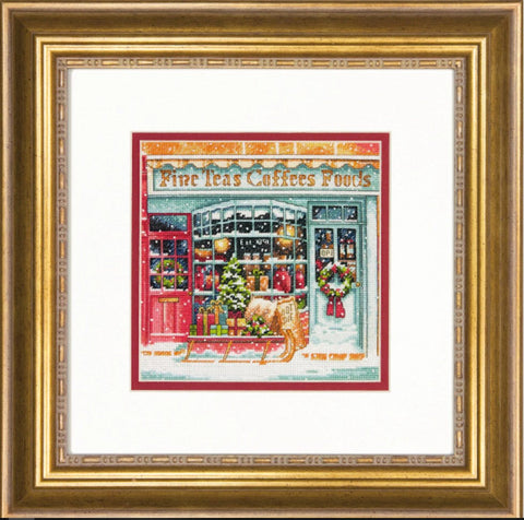 Kavos tematikos kryželių siuvinėjimo rinkinys Dimensions — Aida 18, 15×15 cm