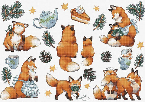 Siuvinėjimo rinkinys "Foxy New Year" 39x27cm SLETIL8802 - 🧶kaSiulai.lt
