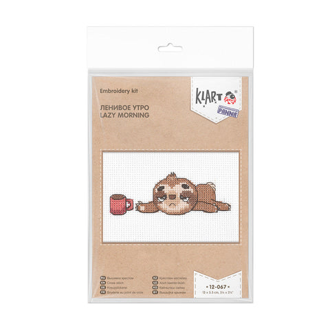 Kryželių siuvinėjimo rinkinys „Lėtas rytas“ 13 × 5,5 cm – pradedantiesiems, ilgo formato