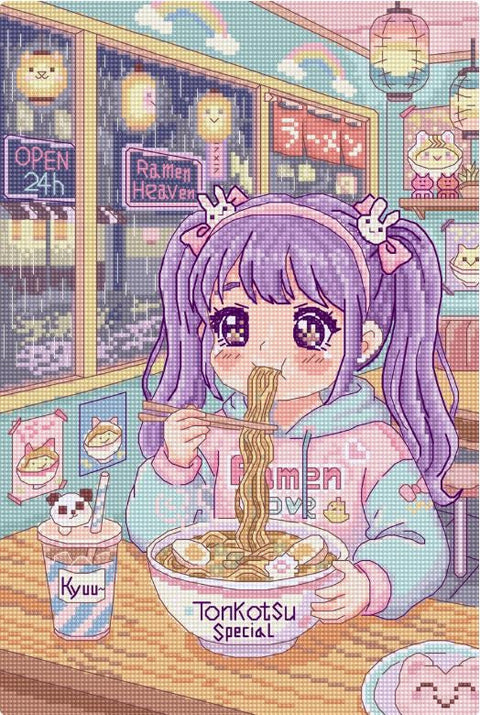 Siuvinėjimo kryželiu rinkinys „Ramen diena“ 18 x 27 cm
