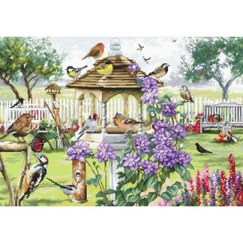 Siuvinėjimo rinkinys LetiStitch Bird Table SLETI944 32x30cm - kaSiulai.lt