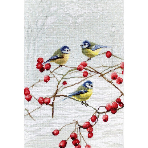 Siuvinėjimo rinkinys LetiStitch Blue Tits SLETI942 33x22cm - kaSiulai.lt