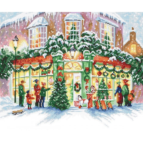 Siuvinėjimo rinkinys LetiStitch Christmas Shop SLETI914 34x28cm - kaSiulai.lt