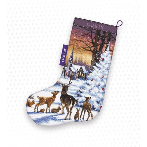Siuvinėjimo rinkinys LetiStitch Christmas Wood Stocking SLETI948 24.5x37 cm - kaSiulai.lt