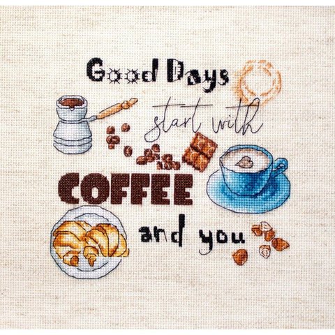 Siuvinėjimo rinkinys LetiStitch Coffee Time SLETI927 15x14cm - kaSiulai.lt