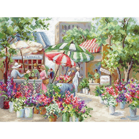 Siuvinėjimo rinkinys LetiStitch Flower Market SLETI978 26x22cm - kaSiulai.lt