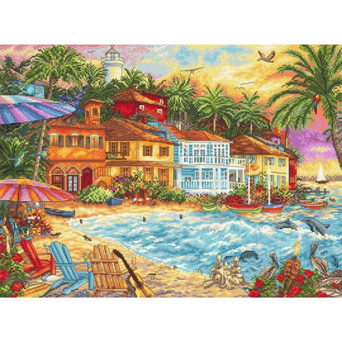 Siuvinėjimo rinkinys LetiStitch Island Time SLETI926 43x32cm - kaSiulai.lt