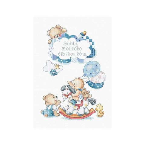 Siuvinėjimo rinkinys LetiStitch It's a boy! SLETI968 27x18cm - kaSiulai.lt