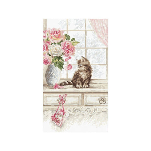 Siuvinėjimo rinkinys LetiStitch Kitten SLETI976 35x20cm - kaSiulai.lt