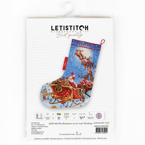 Siuvinėjimo rinkinys LetiStitch The Reindeers on it's way! SLETI989 38x25.5cm - kaSiulai.lt