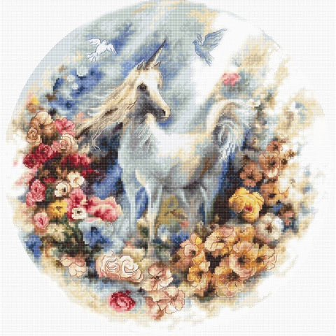 Siuvinėjimo rinkinys LetiStitch Unicorn SLETI903 33.5x33.5cm - kaSiulai.lt