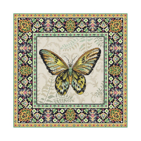 Siuvinėjimo rinkinys LetiStitch Vintage Butterfly SLETI981 25x25cm - kaSiulai.lt