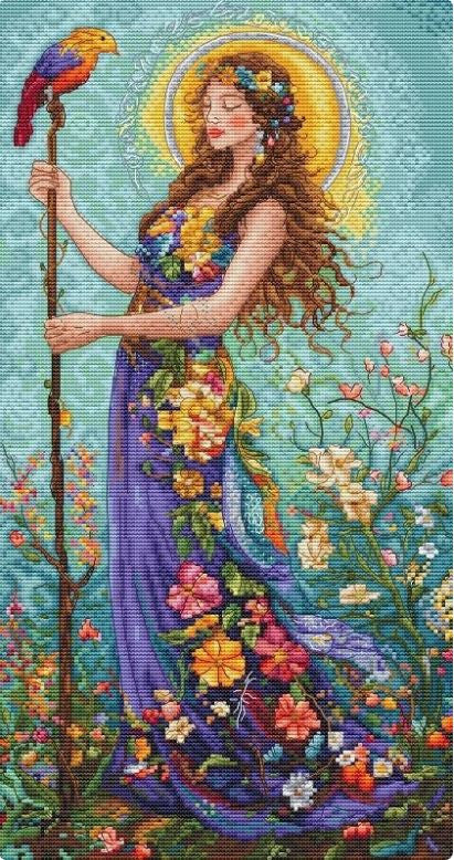 Siuvinėjimo kryželiu rinkinys „Vasaros deivė“ 36 x 19 cm