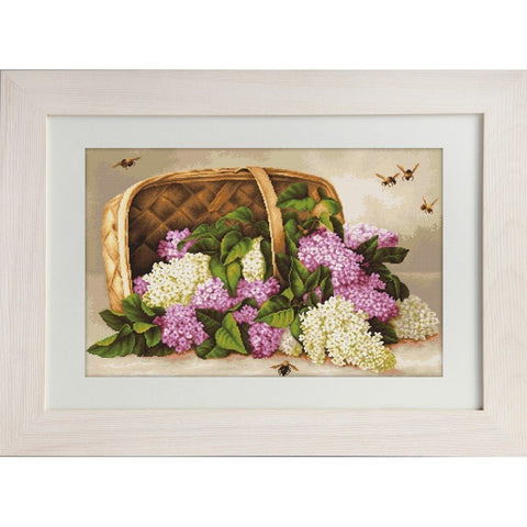 Siuvinėjimo rinkinys Luca-S Basket of lilacs SG501 35x23cm - kaSiulai.lt