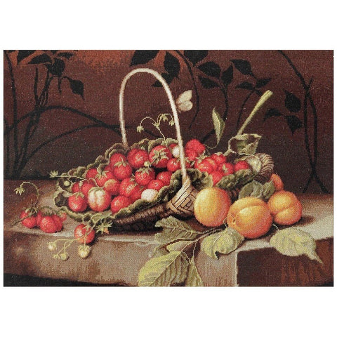 Siuvinėjimo rinkinys Luca-S Basket with strawberries SB487 46.5x34cm - kaSiulai.lt